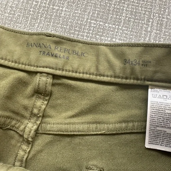 Banana Republic Men’s Tall 34/34 Traveler Slim Pants Green - Picture 6 of 10